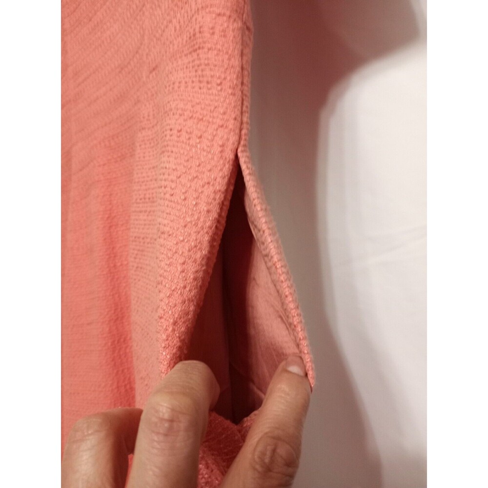Gal Meets Glam Women S. 12.Tweed Button Front CoralSalmón. Short Sleeve Dress - Picture 9 of 15